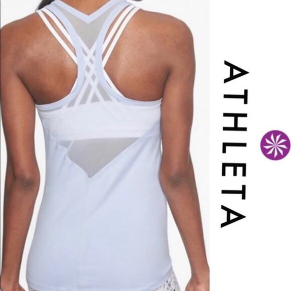 Athleta Mesh Chi Tank Light Blue - Picture 1 of 5